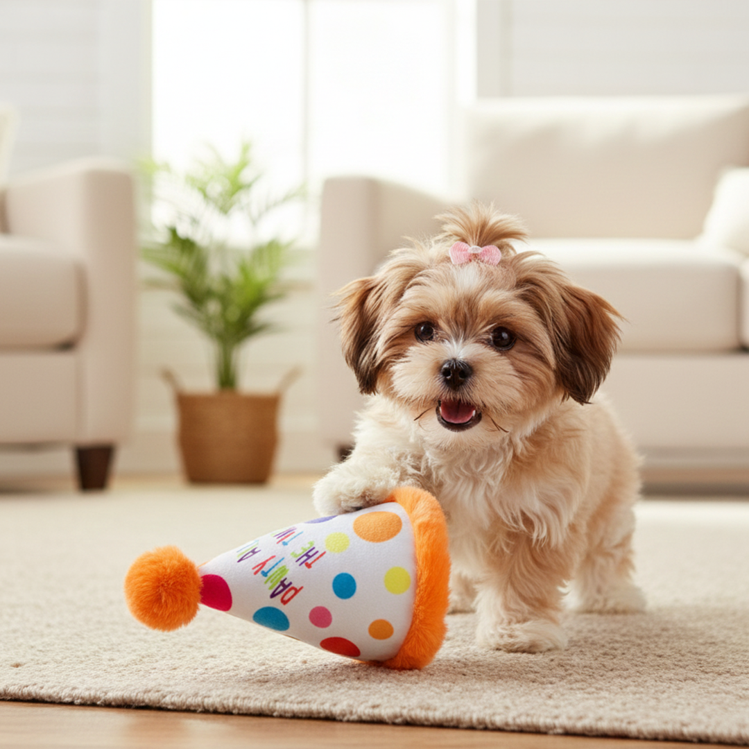 Happy Birthday Pawty Hat Toy