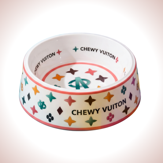 Chewy V White Dog Bowl