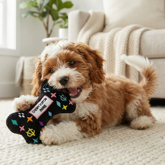 Chewy V Black Monogram Bone