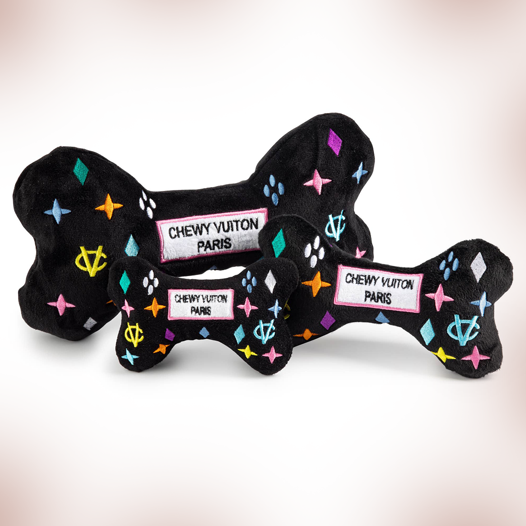 Chewy V Black Monogram Bone