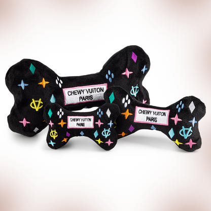 Chewy V Black Monogram Bone