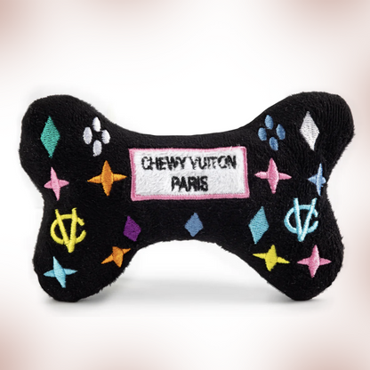 Chewy V Black Monogram Bone