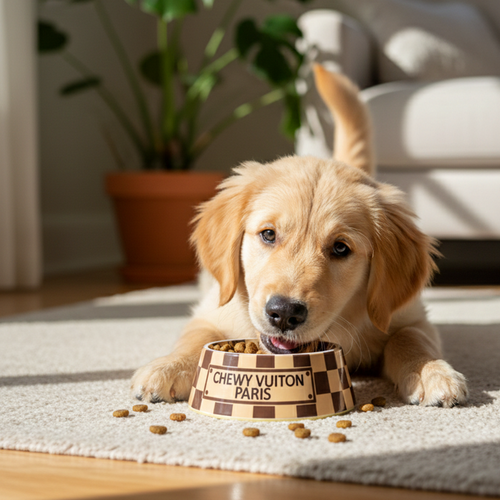 Chewy V Brown Dog Bowl