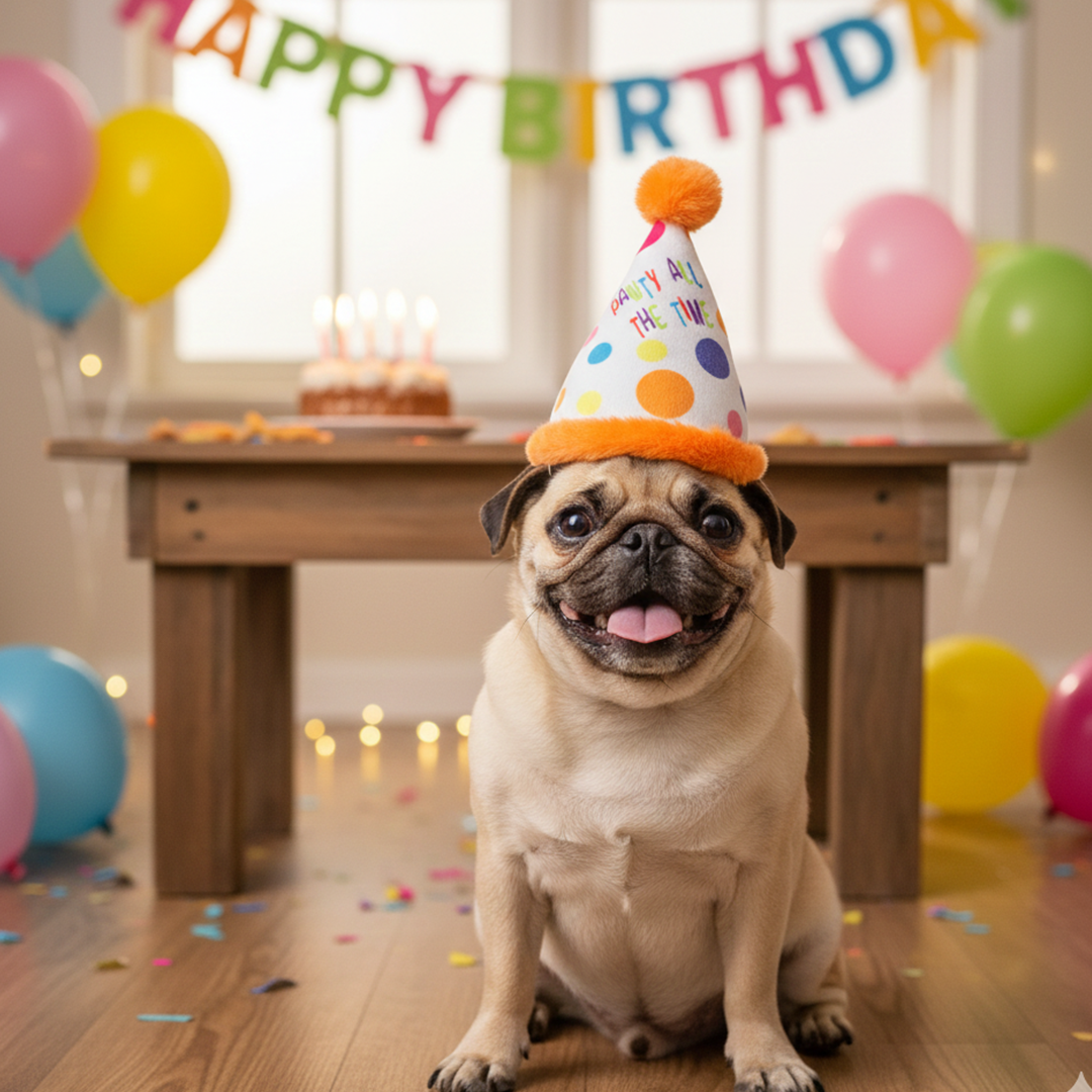 Happy Birthday Pawty Hat Toy
