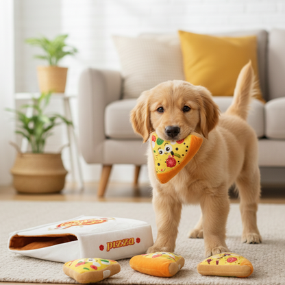 Pizza Box Soft Dog Toy