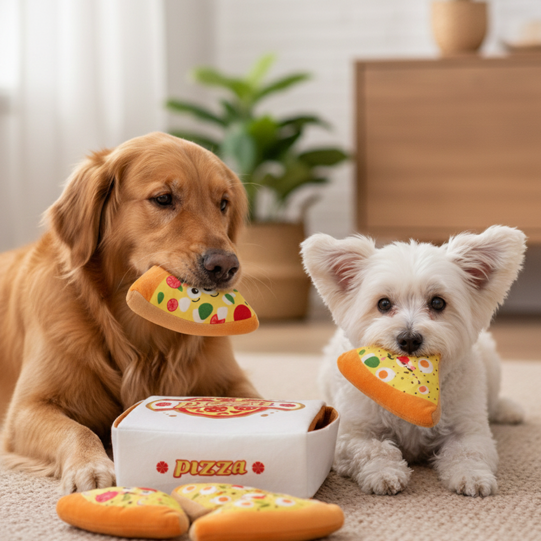 Pizza Box Soft Dog Toy
