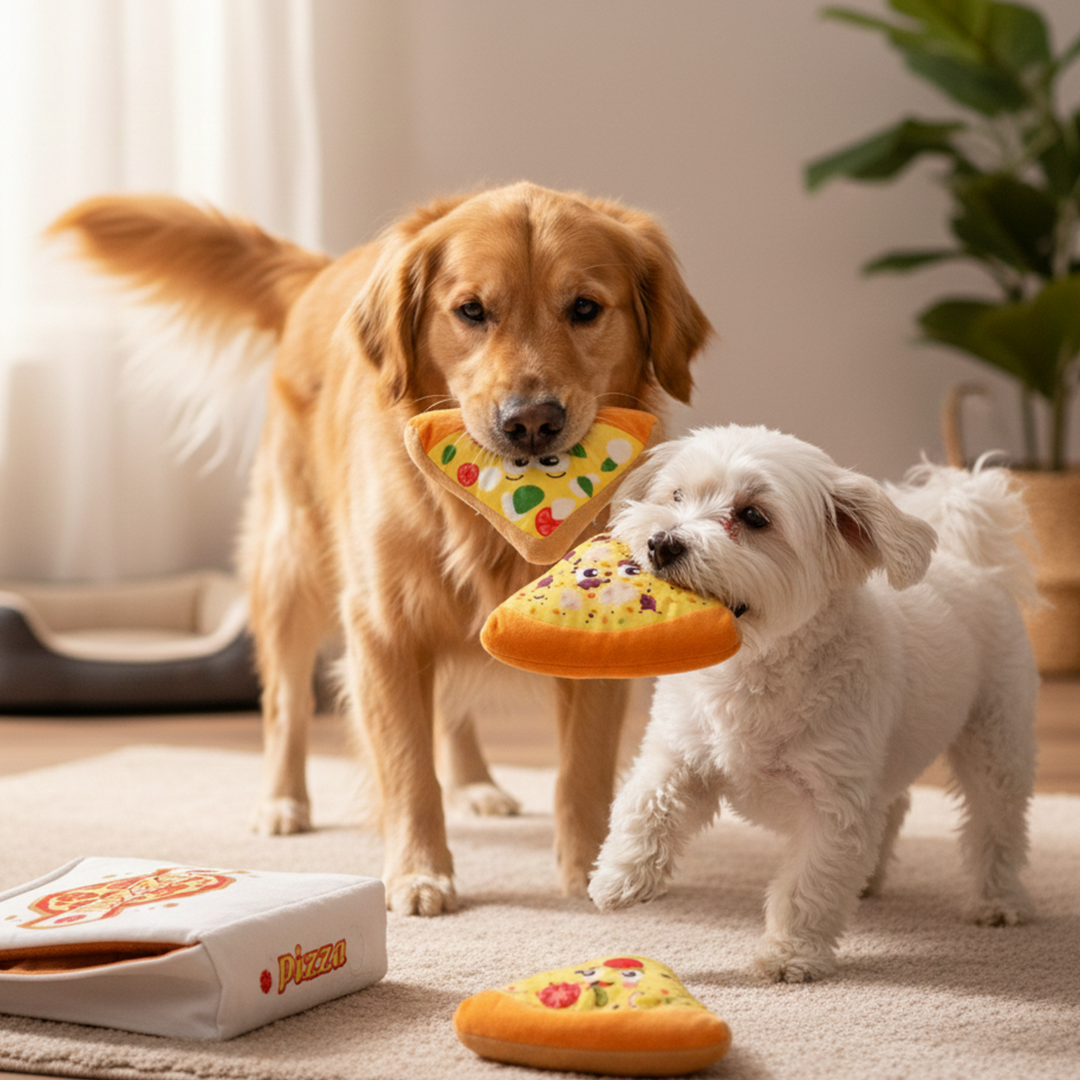 Pizza Box Soft Dog Toy