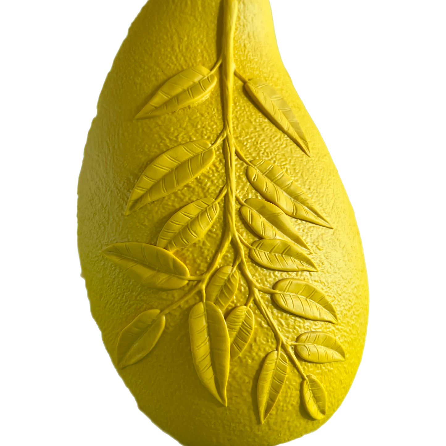 Yellow durable rubber dog chew toy shaped like a corn cob with textured raised blocks for teeth cleaning and chewing.