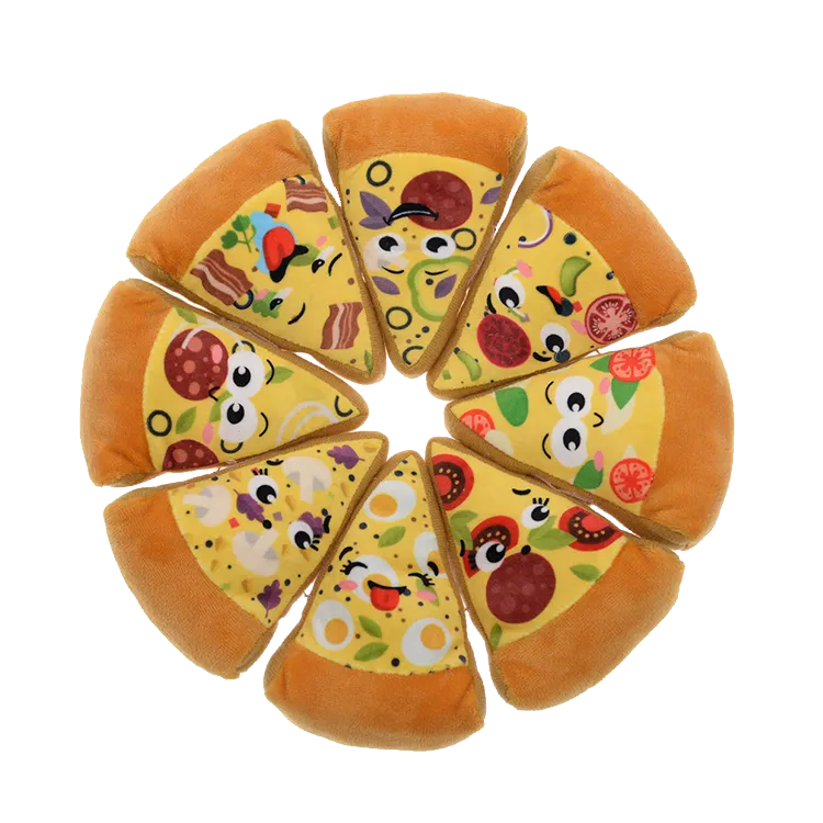 Ethical Pet Fun Food Pizza Squeaky Plush Dog Toy